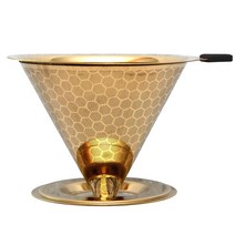 [하우스홈] 이중 반영구 핸드드립 드리퍼 스텐필터 커피여과지, 스텐드립퍼(골드), 스텐드립퍼(골드) 1개