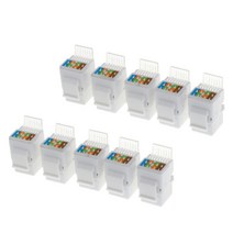 RJ45 키스톤 잭 벽 끝 플러그 Cat6이더넷 모듈 어댑터, 설명, 화이트, 플라스틱