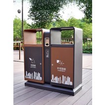 폐건전지수거함 분리수거함 야외 쓰레기통 스테인레스 스틸 대형, 모던그레이+아연도금강판