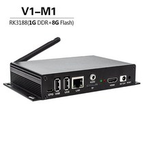 미디어박스 미디소프트 영상재생 미디어플레이어 디지털 간판 플레이어 4K WiFi/LAN 광고 미디어 상자 비, 01 V1-M1_01 미국 플러그