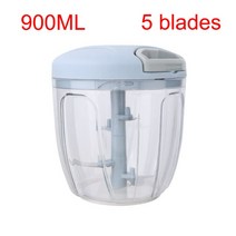 갈갈이음식물처리기 음식물분쇄기 음쓰처리기 500/900ML 수동 고기 Mincer 마늘 쵸퍼 회전 프레스 크러셔, 08 900ml Blue