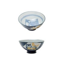 초생달 부엉이 국대접 일제도자기 2개 결혼선물 그릇