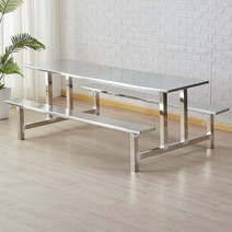 식당 매점 벤치 의자 스테인리스 4 6 8인 식탁 테이블, 6인용 FRP 탁상용 벤치