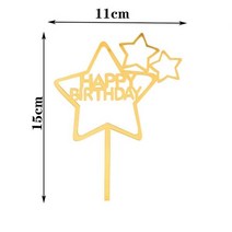 생일 축하 케이크 아크릴 글자 토퍼 파티 용품 블랙 케이크 장식 남아 33 디자인, 8PCS, GOLD14
