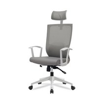 리드퍼 DK10 사무용 사무실 공부 책상 컴퓨터 학생 메쉬 목받침 의자, 패브릭(천), 화이트그레이