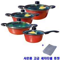 선학 레드펄 알루미늄 칼라 경질냄비 18cm ~ 30cm 양수냄비 편수냄비 전골냄비 옵션선택 + 사은품 고급세차타월 증정, 18편수 + 세차타월