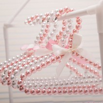 진주옷걸이 인테리어 소품샵 논슬립 미끄럼방지 코팅 옷걸이 촬영소품, 3개, 화이트 진주 옷걸이