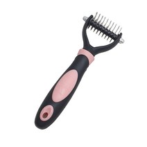 퍼피니스 반려견 반려묘 엉킨털 제거용 털갈이 브러쉬, 핑크