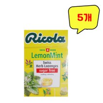 무설탕 스위스 허브캔디 리콜라 레몬민트, 27.5g, 5개