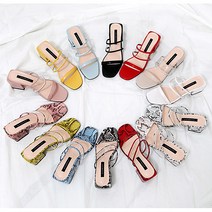 분홍슈즈 발등 5cm 슬리퍼 힐 뮬 샌들 블로퍼 미들힐 SL-5014