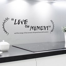 러브더모먼트 캘리그라피스티커 포인트그래픽스티커 벽지 인테리어 글자 명언 글귀 한글 데코 레터링 손글씨 문구, 블랙