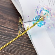 욜케이유 크리스탈 홀로그램 장미 기념일 데이트 커플 인테리어 소품, 3홀로그램장미-블루