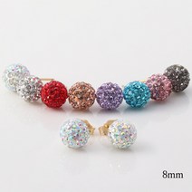 쥬골드 14K 귀걸이 골드필드 미러볼 점토볼 8mm 뒷장식 포함 14K큐빅귀걸이