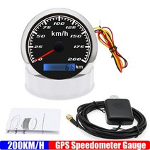GPS HUD 30 ~ 120KMH 85mm GPS 안테나가있는 속도계 게이지 7 색 백라이트 주행 거리계 범용 자동차 보트, 10 200KMH BS