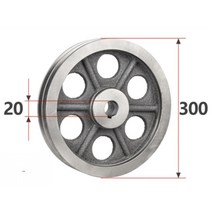 우레탄바퀴 이동바퀴 OD:300mm 국가 표준 벨트 풀리 이중 홈 중공 주철 모터 휠 디젤 엔진 V-벨트, 05 30mm