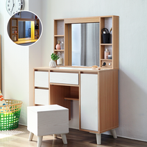 베스트리빙 심플 화장대 콘솔 모음/거울+스툴세트 4종, 02.로라 LED콘솔세트(스툴포함)