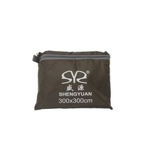 Shengyuan은 코팅 3 미터 야외 캐노피 초경량 다목적 접지 매트 캠핑 비 방지 선 스크린 천막 텐트, 아미 그린(3×3미터) 싱글 천
