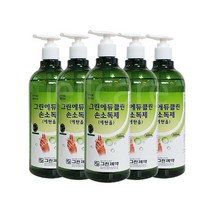 그린에듀클린 손소독제 500ml 에탄올, 5개