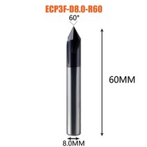 엔드밀 드릴밀 1pc 코너 라운딩 모따기 엔드 밀 3-12mm 디버링 cnc 목재 금속 라우터 비트 모따기 밀링 커터 코너 라운드 오버 비트, 1pc-ecp3f-d8.0-r60