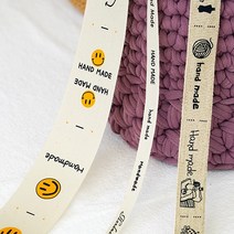 패브릭 라벨 리본 (1마/90cm), 핸드메이드 모음 (폭 10mm) [32003]