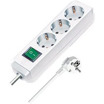 Brennenstuhl 브레넨스툴 멀티탭 3구 스위치 에코라인 소켓 멀티콘센트 5m, 1개, 화이트