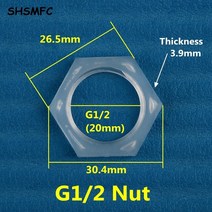 PVC 배관자재 강관파이프 게이트밸브 수도배관자재 식품 등급 PP 플라스틱 육각 너트 나사 M6 M8 M10 M12 M14 M16/G1/8 G1/4 G3/8 G1/2 G3/4 고, [01] 3pcs, [01] M5