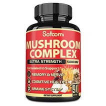 USKORNET 10 in 1 버섯 복합 5000 mg 90캡슐 3개월 사자 갈기 버섯 동충하초 영지버섯 차가버섯 잎새버섯 표고버섯 팽이버섯 아가리쿠스 메모리 면역 지원, 버섯영양제90정