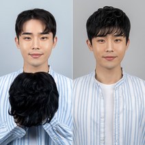 블링하이 ABC 전체가발 5종 쓰기쉬운 트렌디한 남자머리 패션가발 남자, 1개, 5. 시스루 댄디펌 M 자연검정