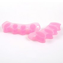 2 개 1 쌍 실리콘 발가락 분리기 어린이 스트레이트너 스프레더 교정 외반 외반 교정기 아이를위한 발 관리, 연한 초록색
