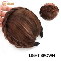 MEIFAN-합성 토퍼 헤어 피스 머리띠 포함 앞머리 프린지 밴드 내열성 클립 익스텐션 헤어피스