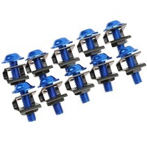 볼트 너트 육각 세트10 개/몫 유니버설 M6 6mm 오토바이 페어링 바디 볼트 스쿠터 첨탑 속도 패스너 클립, 04 파란