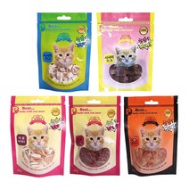 캣몽 40g 20개 1타 고양이 간식 치킨 오리 어포 대구 슬라이스 사사미, 대구 사사미