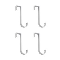 4pcs 목욕 후크 홀더 공간 알루미늄 온수 수건 레일 라디에이터 옷걸이 관형 수건 후크 샤워 문 후크 캐비닛 코트, 4pcs B White