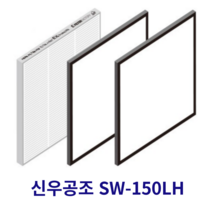 [호환] 필터몰 신우공조 SW-150LH 전열교환기 아파트환기 시스템 호환필터 H-13, 헤파필터1매+프리필터2매(세트)