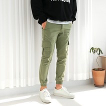 로니제이 남자 빅사이즈 하이 스판 카고 조거 밴딩 팬츠