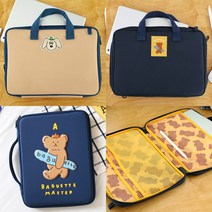 폭시샵 11인치 아이패드 손잡이 파우치 가방 하드 태블릿 갤탭 갤럭시탭 랩탑 프로 에어 로마네 브런치브라더, 로마네 - 바게트 베어