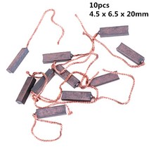새로운 10 pcs 카본 브러쉬 와이어 리드 생성기 일반 전기 모터 브러시 교체 4.5 x 6.5 x 20mm