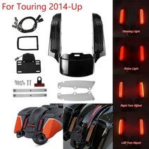 할리 투어링 글라이드 일렉트라로드 글라이드로드 킹 2009-2021 FLHTK flhr에 대한 오토바이 LED 라이트 리어 펜더 근막 세트, Fender Fascia 14-Up1