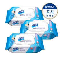 스카트 잘닦이는 세정티슈 80매, 3팩