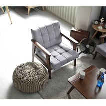 마티노가구 로즈마리 아쿠아 스웨이드 1인용 소파, 앤틱 그레이