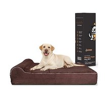 KOPEKS 점보 정형외과 베개 7인치 두꺼운 메모리 폼 애완동물 침대 분리 커버 미끄럼 방지 바닥 무료 방수 라이너 포함 대형견 견고한 현대적이고 큰, 브라운, 50.00인치 x 34.00인치 x 10.00인치