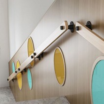 벽부형 손스침 원목 계단 핸드레일 마운팅 안전 손잡이 지지대 장애우 복도 경사로 노약자, 80cm 고정대2개