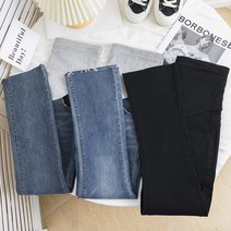 Yichuo 임산부 청바지 봄가을에 캐주얼하게 입을 수 있는 키 작은 임신부 팬츠 슬림해 보이는 엄마 스트레이트 팬츠 봄옷