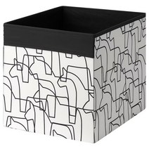 이케아 IKEA 수납함 말 화이트블랙 33x38x33cm 폴리에스테르100%, 이미지참조