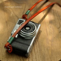 8mm 수제 카메라 스트랩 헤드 레이어 소가죽 복고풍 마이크로 싱글 로프-116560, 단일옵션, 10. 【브라운 가죽 그린 라인】