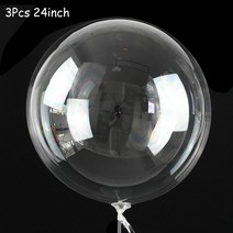 원격조종 헬륨풍선 열 스탠드와 Led 풍선 1 세트 빛나는 투명 보보 스탠드 LED 스트링 라이트 웨딩 생일 파티 장식, 14.3pcs 24inch balloon