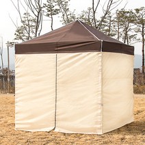 럭셔리 3x3 캐노피천막 캠핑천막 감성천막 포장마차 야외천막 접이식천막, L천막 3X3 브라운