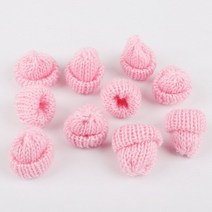 DIY 10 개/몫 3x3.5cm 양모 모자 크리스마스 트리 장식 의류 머리 로프 재료 응원 장난감 액세서리, [10] Pink