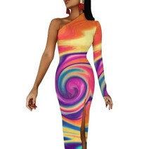옷감염색 ombre tie dye maxi dress long sleeve hippy, 스타일-3, l