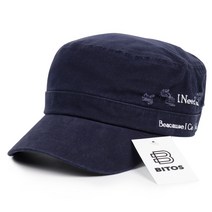 비토스 측면 레터링 자수 포인트 군모